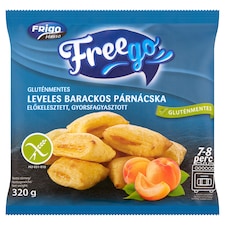 Freego gluténmentes gyorsfagyasztott előkelesztett leveles barackos párnácska 320 g