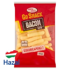 White Snack Go Snack gluténmentes bacon ízű extrudált kukoricapehely 50 g