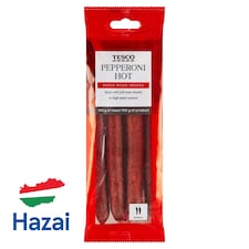 csípős, szárításos érleléssel készült, bükkfán füstölt, sertés és marha szárazkolbász 100 g