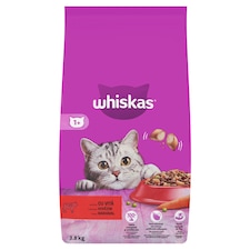 Whiskas 1+ teljes értékű szárazeledel felnőtt macskák számára marhával 3,8 kg