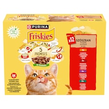 Friskies állateledel macskák számára szószban csirkével/marhával/báránnyal/kacsával 12 x 85 g