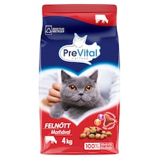 PreVital száraz macskaeledel, macskatáp felnőtt macskáknak marhával 4 kg