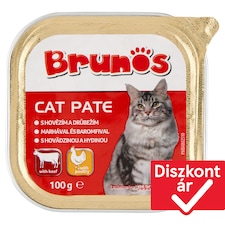Brunos teljes értékű állateledel felnőtt macskák számára, pástétom marhával és baromfival 100 g