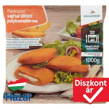 Gallicoop gyorsfagyasztott panírozott, sajttal töltött pulykamellérme 1000 g