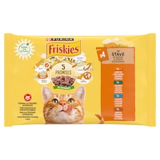 Purina Friskies szószban csirkével/kacsával/lazaccal/pulykával nedves macskaeledel 4 x 85 g