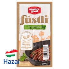 Master Good Füstli Ínyenc borsos és fokhagymás fűszerezésű, füst ízesítésű virsli csirkehúsból 140 g