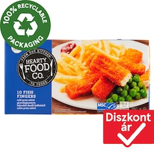 Hearty Food Co. gyorsfagyasztott, panírozott, elősütött halrudak darált tengeri halakból 250 g