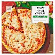 gyorsfagyasztott kövön sütött pizzalap edami-, gouda-, mozzarella- és ementáli sajtokkal 345 g