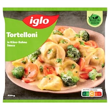 Iglo Tortelloni töltött tészta ricottás és spenótos töltelékkel, mártásban, mélyhűtve 450 g