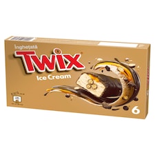 Twix karamellás tejjégkrém szelet keksz darabokkal, kakaós bevonattal 6 x 43,1 ml (258,6 ml)