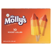 Ms Molly's vizes jégkrém ananászízű, narancsízű és málnaízű rétegekkel 10 x 60 ml (600 ml)