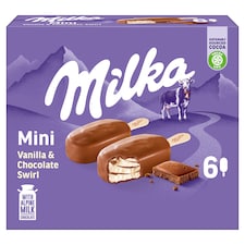 Milka Mini Vanilla & Chocolate vaníliás jégkrém tejcsokoládés készítménnyel 6 db 300 ml