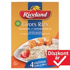 Riceland Gyors Rizs "A" minőségű hosszúszemű hántolt rizs 4 x 100 g (400 g)