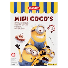 Monday Minions Mini Coco's ropogós reggeli gabonapelyhek rizzsel és zsírszegény kakaóval 311 g