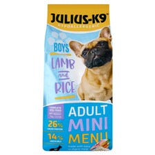 Julius-K9 Hypoallergenic Adult Mini Bárány-Rizs for Boys teljes értékű kutyaeledel 1 kg