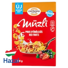Cerbona piros gyümölcsös müzli cukor hozzáadása nélkül, édesítőszerrel 200 g