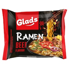 Glads Ramen instant tésztaleves külön tasakban marhahús ízű szósszal 105 g