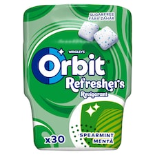 Orbit Refreshers Spearmint menta- és mentolízű cukormentes rágógumi édesítőszerrel 67 g