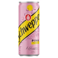 Schweppes Pink Tonic feketeribizli ízű szénsavas üdítőital cukorral és édesítőszerekkel 330 ml