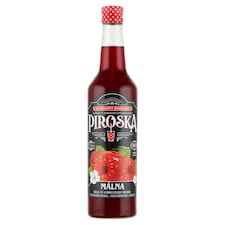 Piroska málna ízű gyümölcsszörp feketerépalével színezve cukorral és édesítőszerekkel 0,7 l