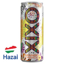 XIXO Mango Tropical mangó- és maracujaízű, szénsavas üdítőital cukrokkal és édesítőszerekkel 250 ml
