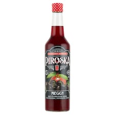Piroska meggy ízű gyümölcsszörp cukorral és édesítőszerekkel, feketerépalével színezve 0,7 l
