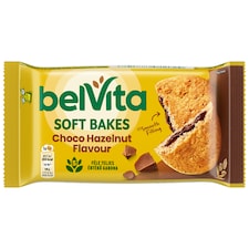 Belvita Soft Bakes gabonás, mogyoróízű keksz kakaós töltelékkel 50 g