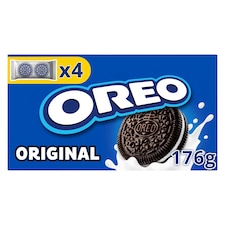 OREO Original Vaníliaízű Töltött Keksz, vegetáriánusok is fogyaszthatják, 16 db keksz 176 g