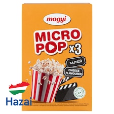 Mogyi Micro Pop mikrohullámú sütőben elkészíthető sajtízű pattogatni való kukorica 3 x 100 g (300 g)