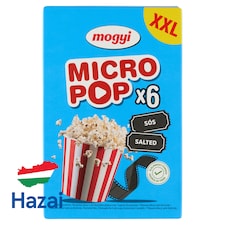 Mogyi Micro Pop sós, mikrohullámú sütőben elkészíthető pattogatni való kukorica 6 x 100 g (600 g)