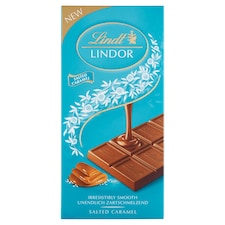 Lindt Lindor tejcsokoládé tengeri sóval és lágyan olvadó karamell töltelékkel 100 g