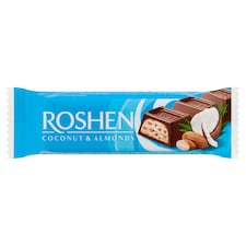 Roshen tejcsokoládé szelet mandulával és kókuszos töltelékkel 29 g