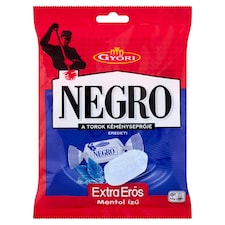 Győri Negro Extra Erős menta-mentol ízű keménycukorka 140 g