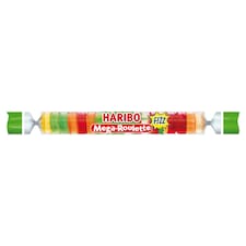 Haribo Mega-Roulette Fizz savanyú gyümölcsízű gumicukorka 45 g