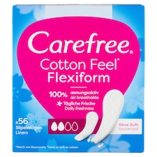 Carefree Cotton Feel Flexiform tisztasági betét illatanyagmentes 56 db