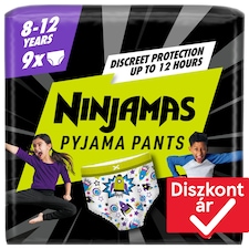 Ninjamas Pyjama Pants Űrhajós, 9 db Pyjama Bugyipelenka, 8 Éves Kor, 27kg-43kg