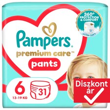 Pampers Premium Care Bugyipelenka, Méret: 6, 31 db, 13kg-19kg