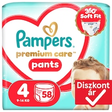 Pampers Premium Care Bugyipelenka, Méret: 4, 58 db Pelenka, 9kg-15kg