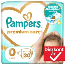 Pampers Premium Care Pelenka, Méret: 0, 30 db, <3 kg