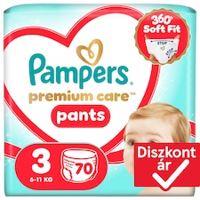 Pampers Premium Care Bugyipelenka, Méret: 3, 70 db Pelenka, 6kg-11kg