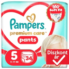 Pampers Premium Care Bugyipelenka, Méret: 5, 34 db Pelenka, 11kg-17kg