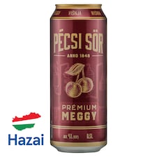 Pécsi Sör Prémium Meggy világos sör és meggy ízű szénsavas üdítőital keverék 4% 0,5 l