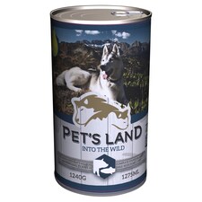 Pet's Land teljesértékű kutyaeledel sertéshússal és hallal 1240 g