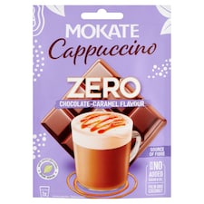 Mokate Cappuccino Zero csokoládé és karamell ízesítésű instant kávéitalpor 20 g