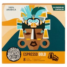 Mantaro Espresso Gold őrölt, pörkölt kávé alumínium kapszulában 45 x 5,2 g (234 g)