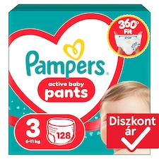 Pampers Active Baby Bugyipelenka, Méret: 3, 128 db Pelenka, 6kg-11kg
