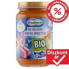 Univer bio bolognai mártás spagettivel bébiétel 8 hónapos kortól 163 g