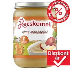 Kecskeméti alma-banánpüré gyümölcskészítmény bébidesszert 4 hónapos kortól 190 g