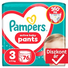 Pampers Active Baby Bugyipelenka, Méret: 3, 76 db Pelenka, 6kg-11kg