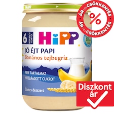 HiPP Jó Éjt Papi bio banános tejbegríz bébidesszert 6 hónapos kortól 190 g